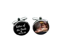 Bloody devil Wedding Cufflinks,Father Cufflinks, Personalized Date Cufflinks, Father of The Bride Custom Picture/Photo Gifts, Gifts for Father, Dad, Stepfather,Gift of Love