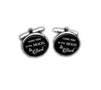 Bloody devil Wedding Cufflinks，I Love You to The Moon and Back Cufflinks, Groom Monogram Wedding Moon Cufflink,Moon & Back Silver Gifts,Gift of Love
