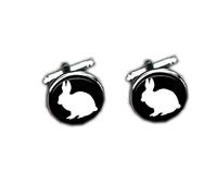 Bloody devil Wedding Cufflinks，Rabbit Cufflinks, Bunny Cufflinks, Bunny Rabbit Jewelry, White Rabbit Cuff Links, Men's Gifts Cufflinks, Personalized Chritmas Gifts,Gift of Love