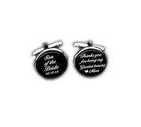 Bloody devil Wedding Cufflinks,Son of The Bride, Custom Name and Date Cufflinks, Thank You for Being My Greatest bressing Cuff Links, Personalized tie Clips and Studs,Gift of Love