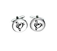 Bloody devil Wedding Cufflinks，Treble Clef Bass Clef Musical Harmony Cufflinks Love Music Treble and Bass clefs Join, Music Note Cufflinks, Musician's Gifts,Gift of Love