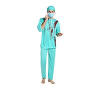 Bloody Doctor Halloween Costume, Adult Halloween Zombie Nurse Outfit, Cosplay Dress Up Set for Men Boys Teens Youth Women Girls Horror-Themed Parties School Events