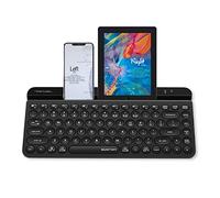 Bloody FBK30 QuietKey 2.4G Multi-Device Wireless Keyboard and Bluetooth Dual Mode, Up to 4 Devices, Portable with Built in Stand for Mac iOS Windows Android (Classic Black)