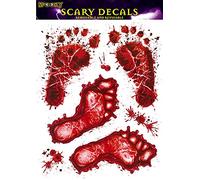 Bloody Footprints & Blood Splats Halloween Clings Decoration