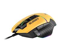 Bloody Gaming Mouse USB RGB Yellow Game 100 - 12000 Adjustable DPI 10 Buttons UK