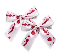 Bloody Hair Bows Halloween Blood Splattered Hair Accessories Clips Zombie Cheerleader Pair