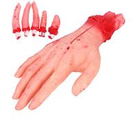 Bloody Hand,Halloween Severed Hand Prop Severed Limbs Severed Arm Prop Haunted House Prop Dead Body Prop Parts Broken Arm Scary Hand Bloody Arm Severed Foot Severed Finger Horror Halloween Accessories