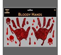 Bloody Hand Window Gels Halloween. Decoration.