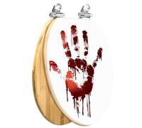 Bloody Handle Elongated Wood Toilet Seat Quiet Slow Close Quick-Release Hinges Easy to Clean & Install