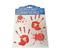 Bloody Handprint Fake Scars Temporary Tattoos Halloween Fancy Dress Make-Up