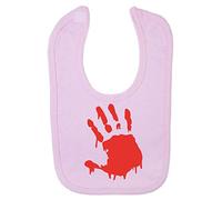 Bloody Handprint Halloween Cotton Baby bib - Pastel Pink
