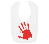 Bloody Handprint Halloween Cotton Baby bib - White