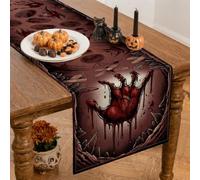 Bloody Handprint Horror Theme Halloween Table Runner 13x90 Inch