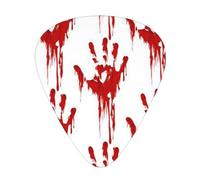 Bloody Handprints 12-Pack Guitar Picks Set â€“ Unique Single-Sided Printed Picks With Abs Material For Acoustic, Electric Guitars & Ukuleles
