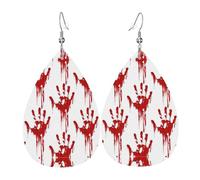 Bloody Handprints Drop Earrings For Women, Artistic Star Earrings, Contemporary Dangle Jewelry For Parties And Social