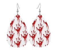 Bloody Handprints Gift Earrings For Women, Teardrop Shape Dangle Earrings, Fashion-Forward Drop Jewelry For Daily Wear
