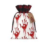 Bloody Handprints Gifts Bag Christmas Wrapping Storage Bag Fabric Storage Tags Christmas Accessories Xmas