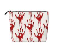 Bloody Handprints Print Makeup Bag, Toiletry Organizer,One Pack for Multiple Daily Uses, Business Trip Companion
