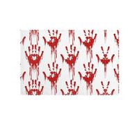 Bloody Handprints Print Placemats Set Of 6,Heat Resistant Place Mats,For Kitchen/Dining/Party/Outdoor Washable Table Mats