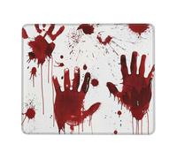 Bloody Handprints Printed Gaming Mouse Pad 10.3x8.3 Inches, Non-Slip Rubber Base Laptop Mousepad Desk Mat with Stitched Edges for Gamer, Office, Home