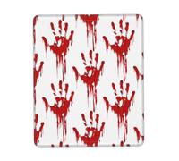 Bloody Handprints Printed Mouse Pad for Computers, Portable Mouse Pad with Non-Slip Rubber Base for Keyboard and Desk