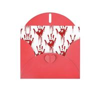 Bloody Handprints Printing Notecards With Envelopes Funny Love Buckle Pearl Paper Envelope Packaging Holiday Greeting