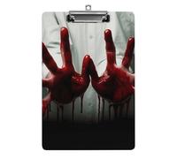 Bloody Hands Clipboard Retractable Hanging Tab Clip Board Plastic Clipboard Nursing Clipboards Nurse, Doctor, Cute Design for Standard Size 12.5 X 8.5Inch