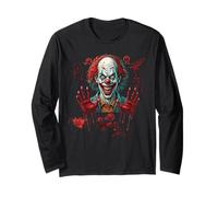 Bloody Hands Halloween Blood Spatter Clown Horror Costume Long Sleeve T-Shirt
