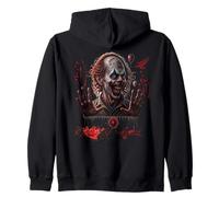 Bloody Hands Halloween Blood Spatter Clown Horror Costume Zip Hoodie