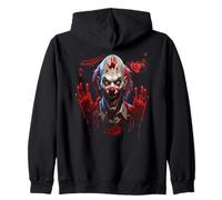 Bloody hands Halloween blood splash clown costume men Zip Hoodie