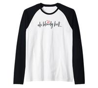 Bloody Hell Period Pun Feminism Menstruation Raglan Baseball Tee