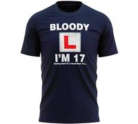 Bloody L I'm 17 Coming to a Road Near You Mens T Shirt Driving Test Learner Tee 17th Birthday Gift, L, Navy