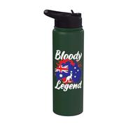 Bloody Legend Kangaroo Australian Flag Straya Australia Stainless Steel Insulated Water Bottle