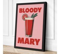 Bloody Mary Poster Minimalist Canvas Wall Art Print 18x12 Inch