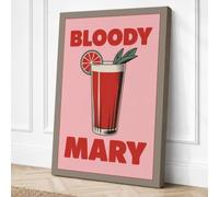 Bloody Mary Poster Minimalist Canvas Wall Art Print 18x12 Inch