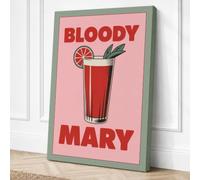 Bloody Mary Poster Minimalist Canvas Wall Art Print 18x12 Inch