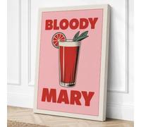 Bloody Mary Poster Minimalist Canvas Wall Art Print 18x12 Inch