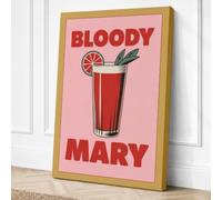 Bloody Mary Poster Minimalist Canvas Wall Art Print 18x12 Inch