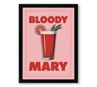 Bloody Mary Poster Minimalist Framed Wall Art Print A1 (84.1×59.4cm) Black, Wall Decor for Living Room, Bedroom, Office & Home, Ready to Hang, Art Gift