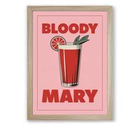 Bloody Mary Poster Minimalist Framed Wall Art Print A2 (59.4×42cm) Oak, Wall Decor for Living Room, Bedroom, Office & Home, Ready to Hang, Art Gift
