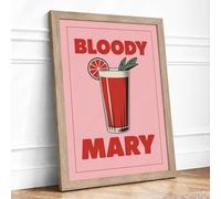 Bloody Mary Poster Minimalist Framed Wall Art Print A2 Oak