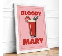 Bloody Mary Poster Minimalist Framed Wall Art Print A2 White