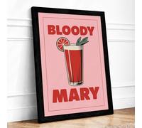 Bloody Mary Poster Minimalist Framed Wall Art Print A4 Black