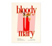 Bloody Mary Print, Cocktail Poster, Framed Drink Wall Art, Modern Kitchen Decor, Drinks Poster, Gift Idea, Archival Matte, A5 (Print Only) - 21x14.8cm
