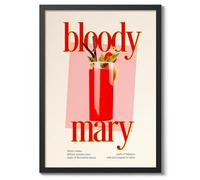 Bloody Mary Print, Cocktail Poster, Framed Drink Wall Art, Modern Kitchen Decor, Drinks Poster, Gift Idea, Archival Matte, A1 (Framed) - 84.1x59.4cm