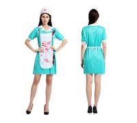 Bloody Nurse Uniform Kit | Adult Halloween Zombie Nurse Outfit | Fancy Dress Outfit Cosplay Supplies for Boys Girls Youth Men Teens Women Street Performances