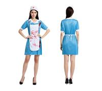 Bloody Nurse Uniform Kit, Nurse Halloween Costume, Fancy Dress Outfit Cosplay Supplies for Boys Girls Youth Men Teens Women Street Performances