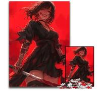 Bloody Samurai Girl Puzzle 1000Pieces Jigsaw Puzzles for Adults Perfect for Family Gatherings Birthdays Holidays 1000 PCS(38x26cm)