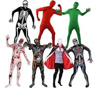 BLOODY SKIN SUIT HALLOWEEN FANCY DRESS COSTUME WHITE SKINSUIT WITH BLOOD STAINED PRINTED ALL IN ONE GORY OVERKILL EFFECT OUTFIT - SIZE: XLARGE