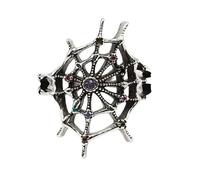 Bloody Spiderweb Rings with Dark Grape Crystal